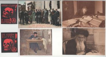 JUDAIKA - 40 db főleg régi használatlan képeslap, közte modernek is és 2 antiszemita cédula / JUDAICA - 40 mostly pre-1945 unused postcards, including some modern ones and 2 antisemitic labels