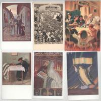 JUDAIKA - 40 db főleg régi használatlan képeslap, közte modernek is és 2 antiszemita cédula / JUDAIC...