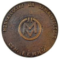 1980. "Munkavédelmi Őr Tevékenységért CSM. FÉMMŰ" egyoldalas, öntött bronz emlékérem, hátoldalán névre szóló gravírozással (80mm) T:AU