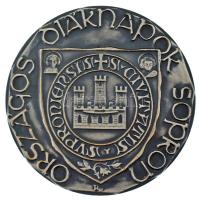 Renner Kálmán (1927-1994) DN(~1960) "Országos Diáknapok Sopron" egyoldalas, ezüstpatinázott bronz emlékérem (80mm) T:AU