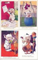 12 db MODERN megíratlan Bonzo kutyás képeslap, reprint / 12 modern unused Bonzo dog postcards, reprints. G. E. Studdy