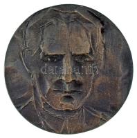 Ligeti Erika (1934-2004) DN "Földes Ferenc-díj Budapest" kétoldalas, öntött bronz emlékérem (sötét színváltozat), (88mm) T:AU