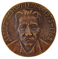 Kampfl József (1938-2020) 1990. "Albert Schweitzer 1875-1965 / 3. Zeneterápiás Konferencia 1990 március 31 Pécs" kétoldalas, öntött bronz emlékérem (70mm) T:AU
