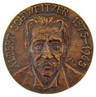 Kampfl József (1938-2020) 1990. "Albert Schweitzer 1875-1965 / 3. Zeneterápiás Konferencia 1990 március 31 Pécs" kétoldalas, öntött bronz emlékérem (70mm) T:AU