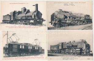 45 db RÉGI megíratlan francia képeslap: vonatok, gőzmozdonyok / 45 pre-1945 unused French postcards: trains, locomotives