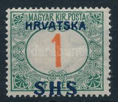 SHS 1918 Pirosszámú Portó 1f (** 10.000) Bodor vizsgálójellel