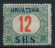 SHS 1918 Pirosszámú Portó 12f (** 30.000) Bodor vizsgálójellel