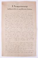 1848 Nemzetőrségi lófelszerelés és málházás leírása. Pest nyárhó [július] 1-ső napján 1848. Az Orszá...