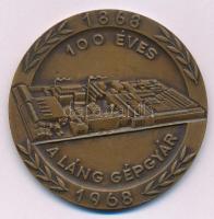 1968. "100 éves a Láng Gépgyár 1868-1968" egyoldalas bronz emlékérem (60mm) T:AU
