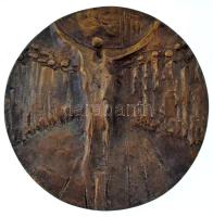 1982. "Magyar Néphadsereg Dalostalálkozója Tata '82" kétoldalas, öntött bronz plakett (96mm) T:AU