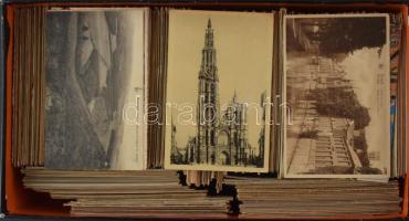 BELGIUM - Kb. 1000 db RÉGI belga város képeslap egy dobozban / BELGIUM - Cca. 1000 pre-1945 town-view postcards in a box