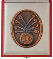 1978. Kisiparosok Országos Szövetsége "KIOSZ 1948-1978" egyoldalas, öntött bronz emlékplakett, hátoldalán gravírozással, eredeti dísztokban (85x107mm) T:AU