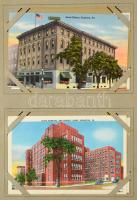 AMERIKAI EGYESÜLT ÁLLAMOK - Kb. 100 db régi és modern város képeslap egy albumban / UNITED STATES OF...