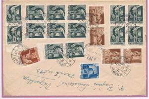 1944 20 bélyeges, összesen 1P értékű ajánlott levél Vágsellyéről december 23-án feladva, amikor Buda...