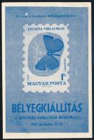 1959 Lepke 1Ft bélyeg képe az 1962 évi szolnoki bélyegkiállítás reklám képeslapján