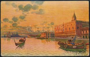 1921 Magyar irredenta levélzáró olasz képeslapon Svájcba