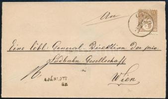 1871 Kőnyomat 15kr képbe fogazott friss bélyeg ajánlott levélen "GYŐR" - Wien