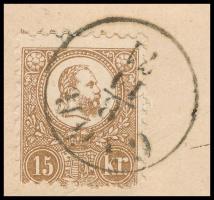 1871 Kőnyomat 15kr képbe fogazott friss bélyeg ajánlott levélen "GYŐR" - Wien