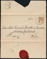 1871 Kőnyomat 15kr képbe fogazott friss bélyeg ajánlott levélen "GYŐR" - Wien