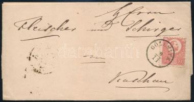 1871 Réznyomat 5kr távolsági levélen "GÖLLNITZ" - "KASSA"