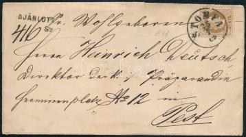 1869 15kr távolsági ajánlott levélen "STOMFA" - "POZSONY" - "PEST"
