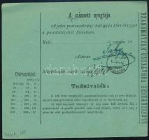 1874 5kr díjjegyes postautalvány "NYÉK BORSOD" - Budapest
