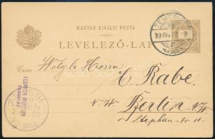 1899 Milleniumi díjjegyes képeslap Temesvárról Berlinbe