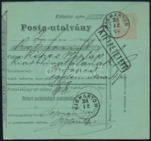 1874 Díjjegyes postautalvány "KISMARTON" - Budapest