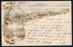 1907 5kr díjjegyes milleniumi képeslap késői felhasználása 5f Turul bélyeggel "GORA" -Zagr...