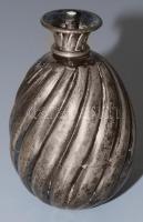 Antik ezüstözött fém utazó tintatartó, fedele nélkül, m: 8 cm