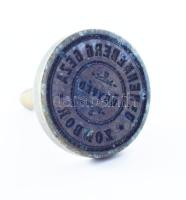 Dr Henneberg Géza ügyvéd Zombor bronz pecsételő, h: 5 cm