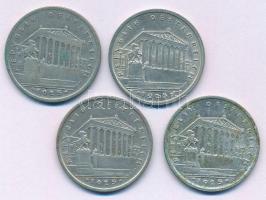 Ausztria 1925. 1Sch Ag (4x) T:XF,VF Austria 1925. 1 Schilling Ag (4x) C:XF,VF Krause KM#2840