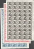 1955 Költők hajtatlan teljes ívsor, vízjelre átnézetlen (37.500)