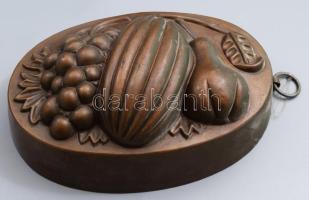 Antik réz pástétom forma, 20,5x14,5 cm