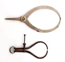 2 darab régi külső kaliper mérő, h: 15-23 cm
