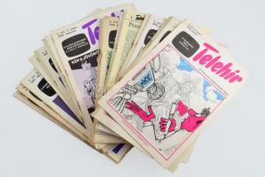 1987-1990 Telehír, a Televízió dolgozóinak lapja 35 db vegyes száma, benne közel teljes 2. évfolyammal, szórványszámokkal, köztük több duplummal