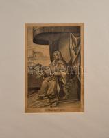 I. Géza magyar király, litográfia, papír, paszpartuban, fóliázva, 19x12 cm, teljes méret: 31,5x25,5 cm