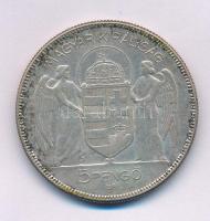 1930. 5P Ag "Horthy jobbra" hajas T:XF, patina
Adamo P8