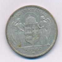 1930. 5P Ag "Horthy jobbra" hajas T:VF, kis patina
Adamo P8
