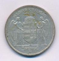 1930. 5P Ag "Horthy jobbra" enyhén hajas T:VF,F, kis patina
Adamo P8