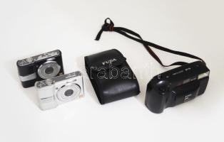 Vegyes fényképezők, digitális és filmes, nem kipróbáltak. két darab Panasonic DMC-LS80 és egy FUDA 330 gyári tokjával