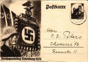 1934 Reichsparteitag Nürnberg / Nuremberg Rally. NSDAP German Nazi Party propaganda, swastika; 6 Ga. s: Mjölnir (Hans Schweitzer). So. Stpl (kis szakadások / small tears)
