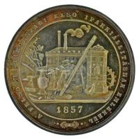 1857. "A Felső Magyarországi Első Iparkiállításnak Emlékéül / Ő CS. K. Felségeik Magyarhonbani Ünnepélyes Körutazása Alkalmával" kétoldalas, ezüstözött Sn emlékérem (40mm) T:UNC,AU, patina / Hungary 1857. "In memory of the First Industrial Exhibition of Upper Hungary" two-sided, silver-plated Sn commemorative medal (40mm) C:UNC,AU, patina