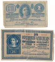 1914. 2K "C" + 1918. 25K "3138" 3mm hullámos hátlappal, ragasztott T:VG,G