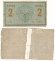 1914. 2K "C" + 1918. 25K "3138" 3mm hullámos hátlappal, ragasztott T:VG,G