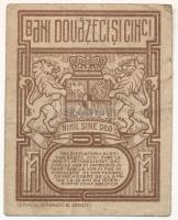 Románia 1917. 25b T:F
Romania 1917. 25 Bani C:F
Krause P#70