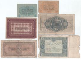 Vegyes, 6db-os bankjegytétel, benne Olaszország / Velence / Osztrák-magyar megszállás 1918. 10c + 50...