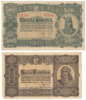 1923. 100K nyomdahely-jelölés nélkül + 500K "5A 017 415540" T:F,VG Adamo K25, K34