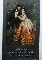 Wilhelm Hausenstein: Begegnungen mit Bildern. 57 Tafeln, 4 Farbtafeln und 58 Texte. Frankfurt am Main, é.n., Büchergilde Gutenberg. Egészoldalas képekkel illusztrálva. Német nyelven. Kiadói egészvászon-kötés, kissé foltos, sérült kiadói papír védőborítóban.