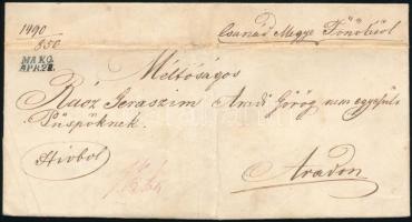 ~1850 Ex offo kék "MAKÓ" - Arad